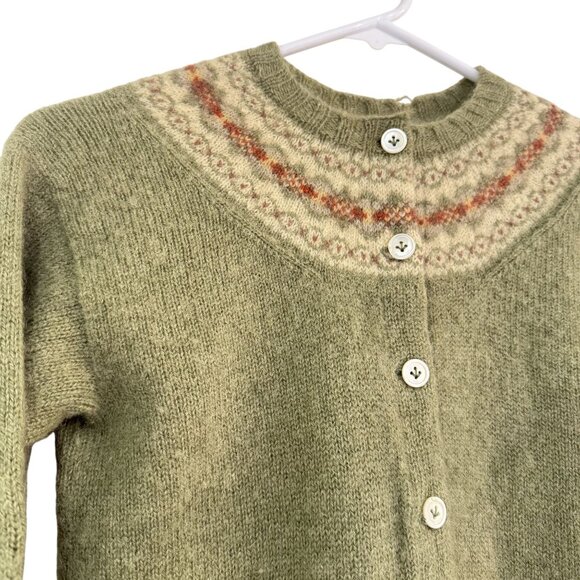 Vintage 1950s Womens  “Shetlander” Hand-Frame Knitted Shetland Wool Cardigan S - Picture 3 of 6
